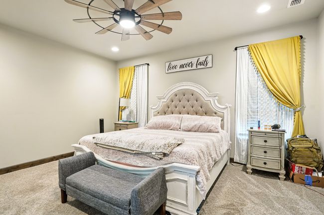 Carpeted bedroom featuring recessed lighting and ceiling fan | Image 13