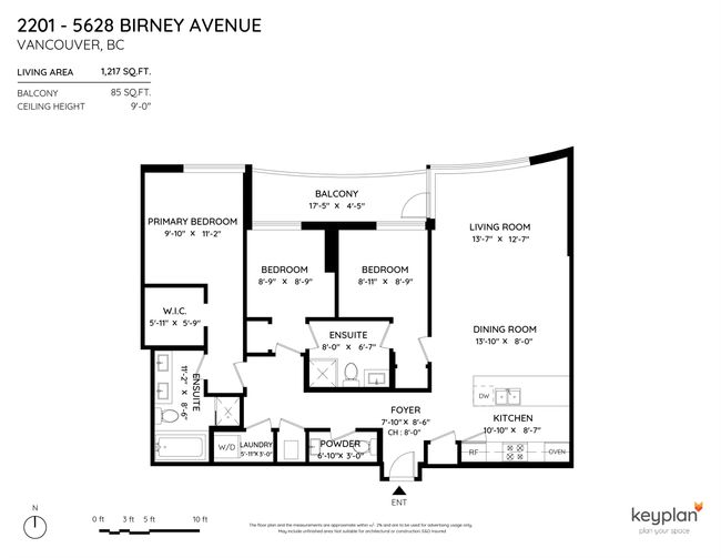 2201 - 5628 Birney Avenue, Condo with 3 bedrooms, 2 bathrooms and 1 parking in Vancouver BC | Image 32