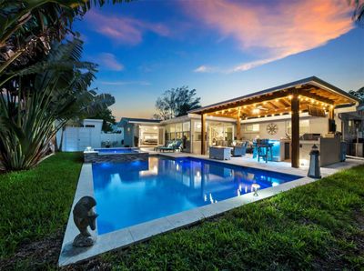 Backyard oasis, saltwater pool with swim jets | Image 2