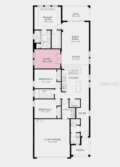 Floor Plan - Structural options added include; study in place of the flex room, and 8' doors | Image 2