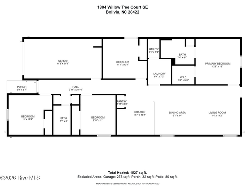 1804 Willowtree Ct Se, Bolivia, NC, 28422-8408 | Card Image