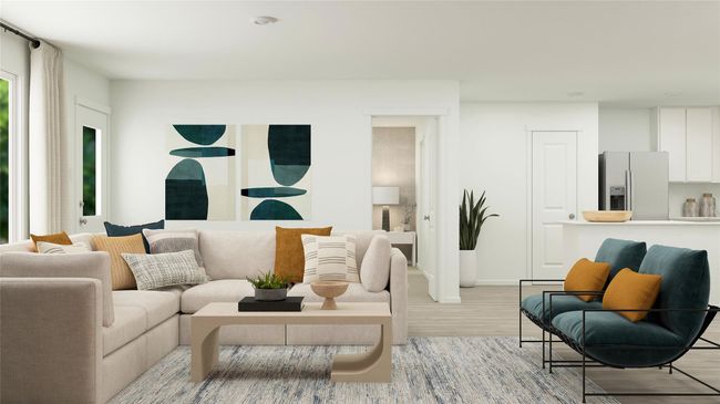 Living room featuring light wood-style floors | Image 21