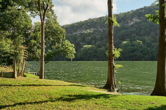 Water view featuring a heavily wooded area and a mountainous background | Image 4