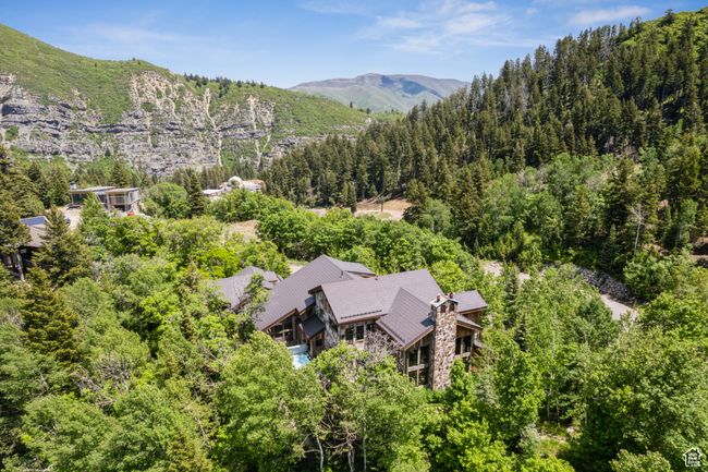 View of subject property featuring a mountain backdrop and a forest | Image 74