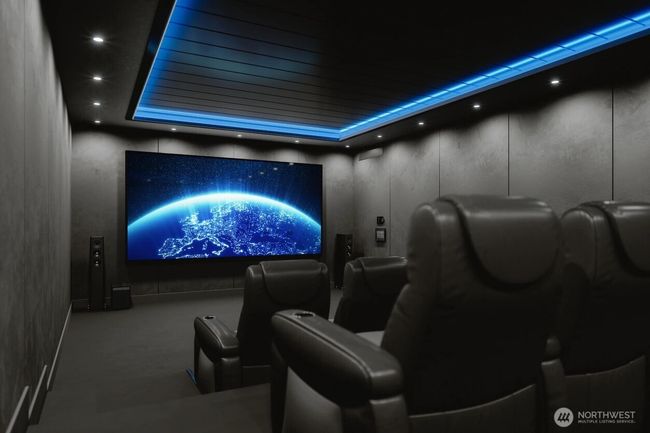 Virtually Stage unfinished room you make it into a small theater or gaming room | Image 33