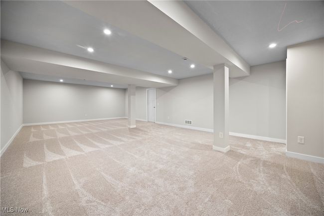 Finished below grade area with recessed lighting, baseboards, and carpet floors | Image 28