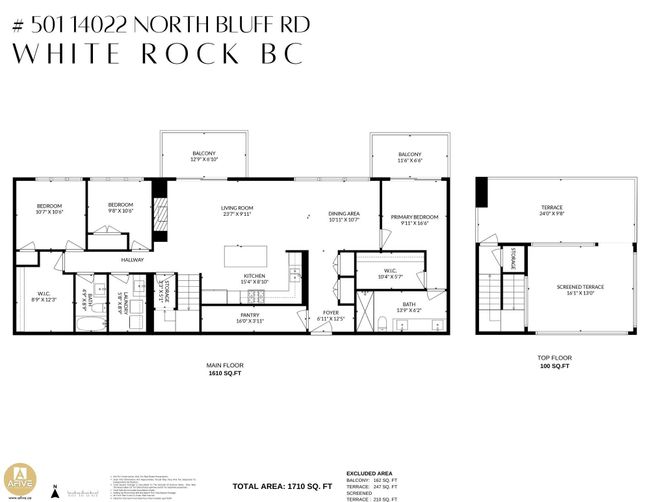 501 - 14022 North Bluff Road, Condo with 3 bedrooms, 2 bathrooms and 2 parking in White Rock BC | Image 40