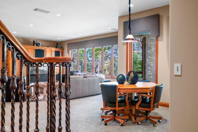 carpeted dining area with recessed lighting | Image 73
