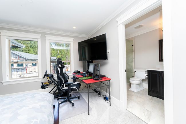 Home office with baseboards, visible vents, and ornamental molding | Image 20