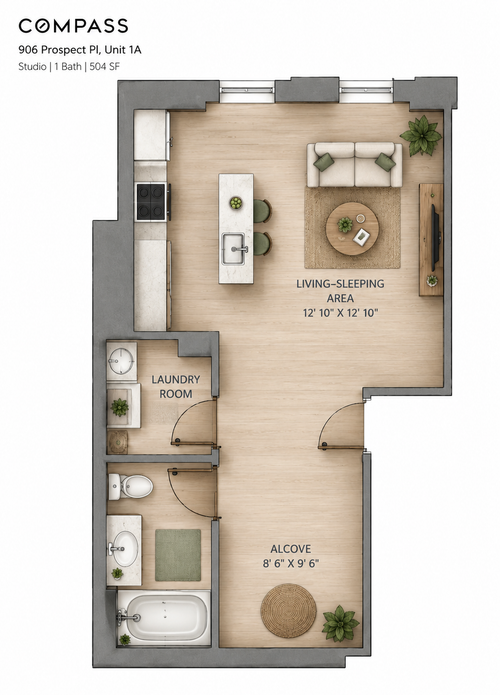 1a-906 Prospect Pl, Brooklyn, NY, 11213-1890 | Card Image