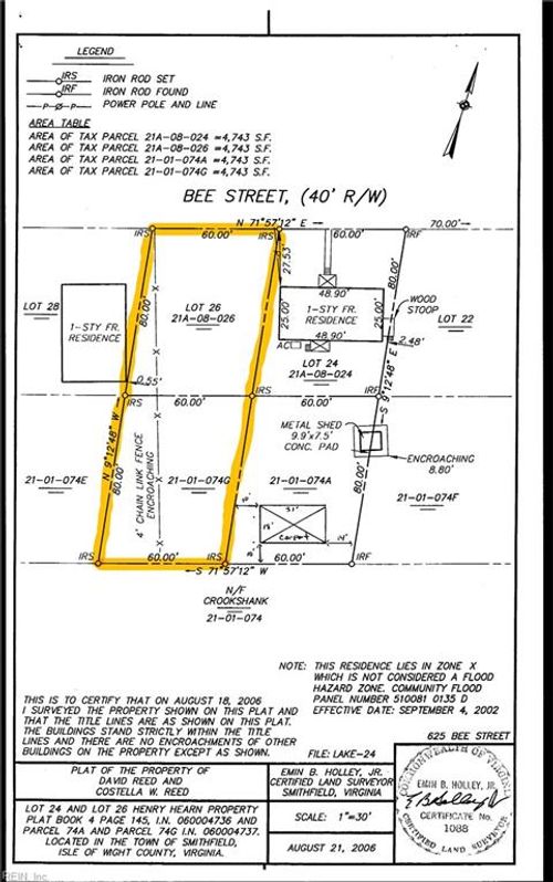 .22ac Bee St, Smithfield, VA, 23430 | Card Image