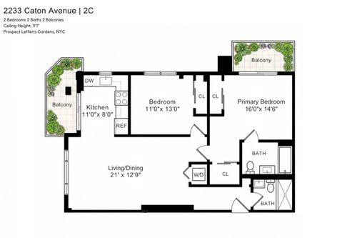 2c-2233 Caton Ave, Brooklyn, NY, 11226-2584 | Card Image