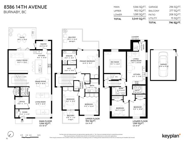 8386 14 Th Ave, Home with 5 bedrooms, 5 bathrooms and 3 parking in Burnaby BC | Image 4