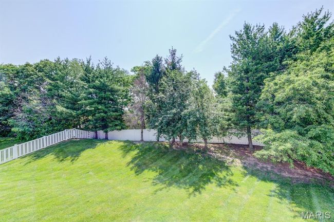 The large back yard is full of lush, green grass and lovely trees. | Image 16