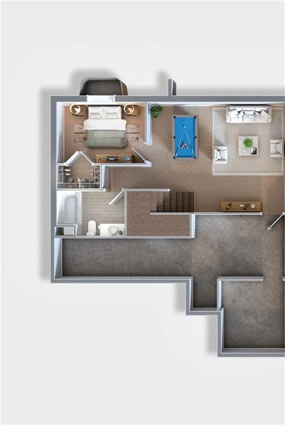 3D rendering Basement Floor plan | Image 3