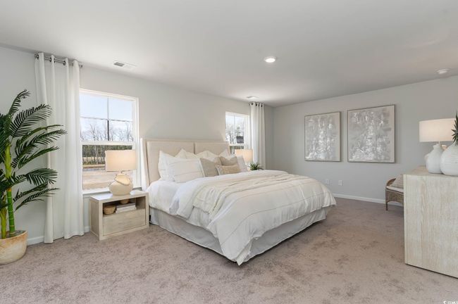 Bedroom featuring visible vents, recessed lighting, carpet, and baseboards | Image 14