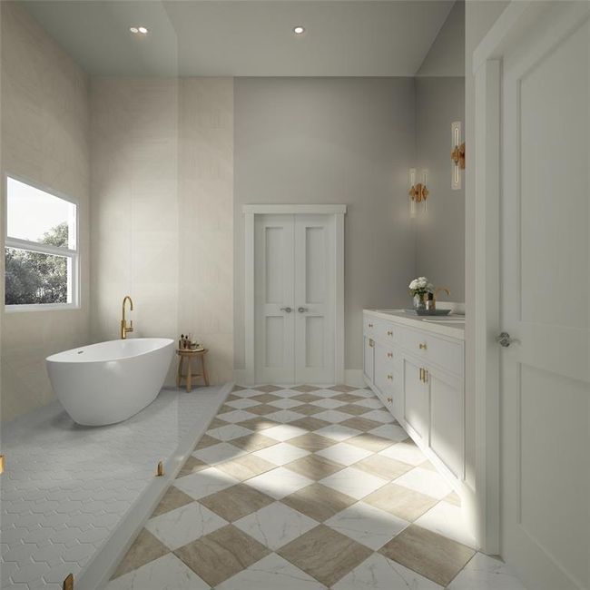 Walk in shower and soaking tub. Enjoy getting ready for your day in this relaxing atmosphere. | Image 7
