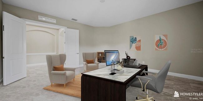 Virtually staged office space with French doors | Image 29