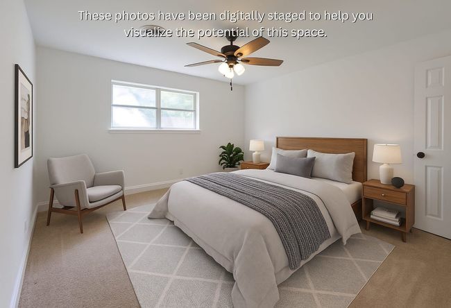Bedroom featuring carpet floors and ceiling fan | Image 15