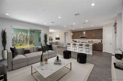 Living Room and Kitchen of Completed Home Virtually Staged | Image 3