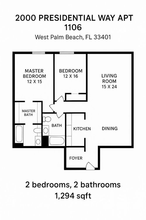apt-1106-2000 Presidential Way, West Palm Beach, FL, 33401-1514 | Card Image