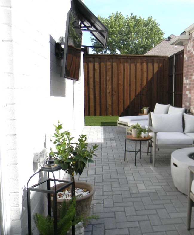 View of side patio terrace with fence and an outdoor entertaining area | Image 17
