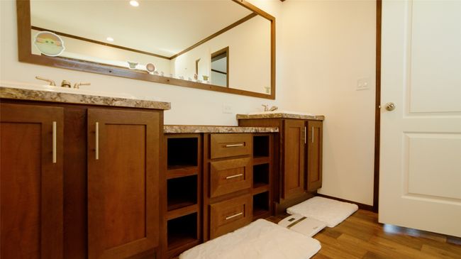 Bathroom featuring recessed lighting, vanity, baseboards, and wood finished floors | Image 13