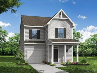 The Butler offers 4 bedrooms, 2.5 baths, and a garage with a FIRST-FLOOR PRIMARY SUITE! Durable EVP flooring throughout the first-floor main living areas. Architectural details including wainscoting and crown molding give the space a polished look. | Image 1