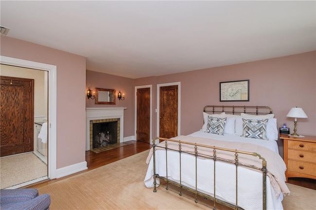 Bedroom 2, oak floors, fireplace, all sconces, adjacent bath that also has hall entry | Image 21