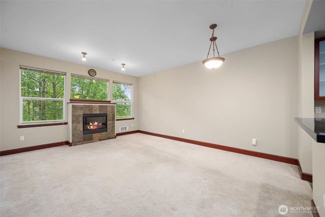 with views into greenspace and gas fireplace | Image 10