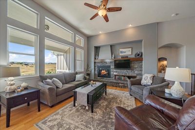 Tall ceilings in living room. | Image 3