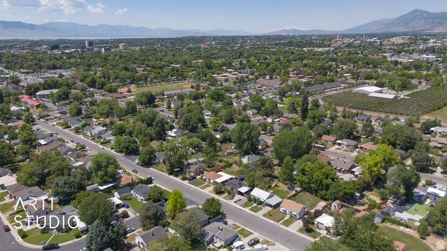 Aerial overview of property's location with a mountainous background | Image 28