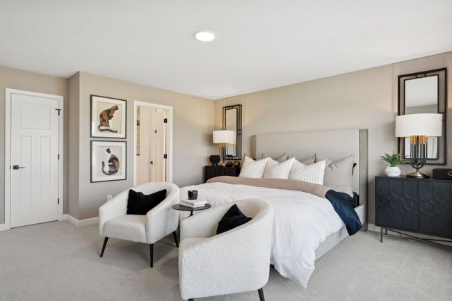 (Photo of a decorated model, actual homes finishes will vary) Find your retreat in the stunning primary bedroom. Enjoy the exclusivity of a private bath and huge walk-in closet. | Image 13