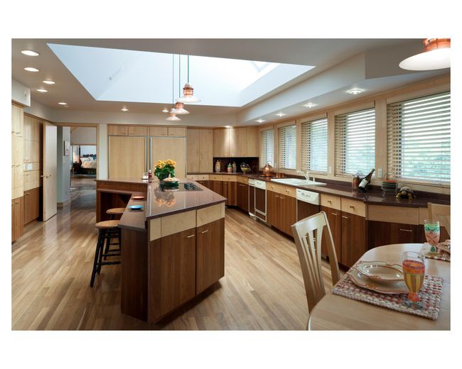 Custom two-tone wood cabinets in the extra large Mary Hill kitchen | Image 54