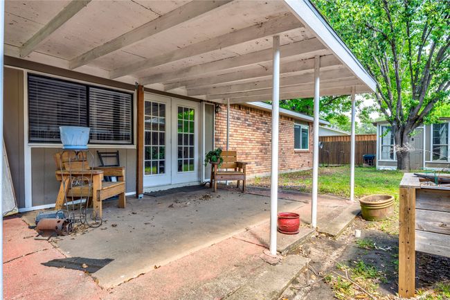 View of patio featuring fence and french doors | Image 35