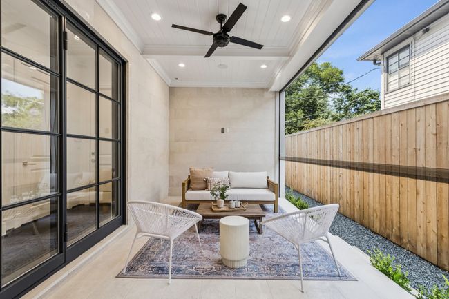Lueders limestone patio wtih phantom screens. Surround sound through out the house including patio. Fully fenced with auto gate. | Image 38