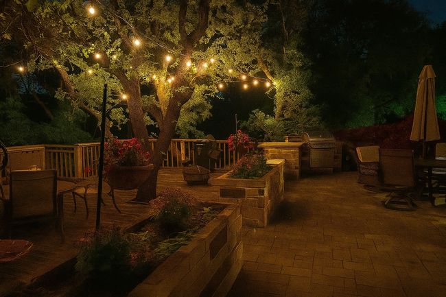 Patio at twilight featuring area for grilling, a patio area, and outdoor dining space | Image 19