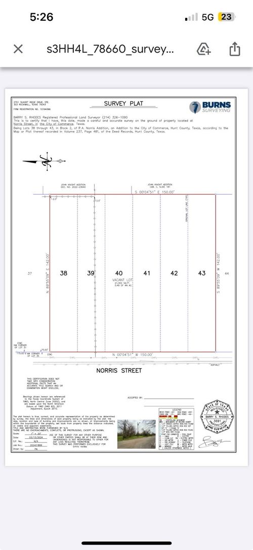 TBD Norris St, Commerce, TX, 75428 | Card Image