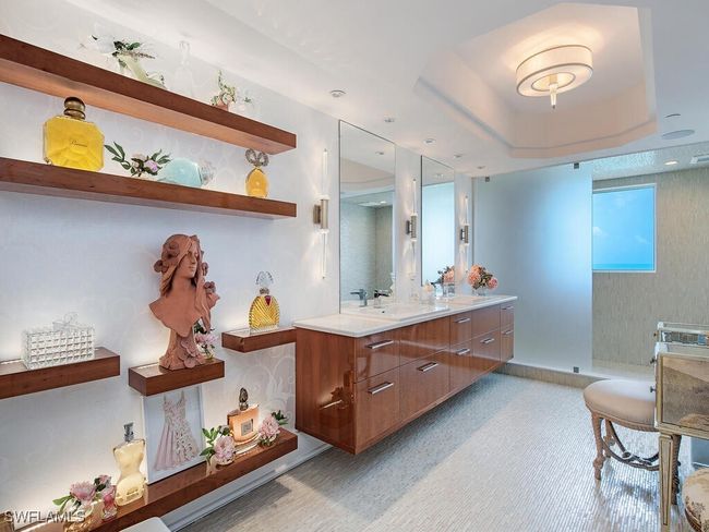 Custom Master Bathroom with his/her vanity and western view walk-in rain shower. . | Image 17