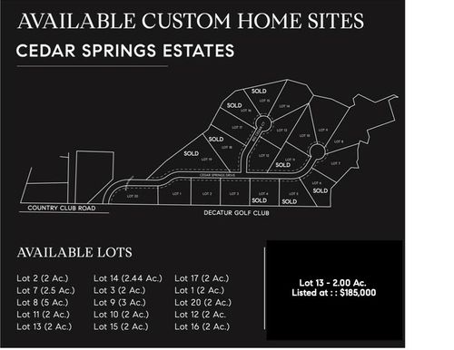 LOT 13 Big Cedar Court, Decatur, TX, 76234 | Card Image