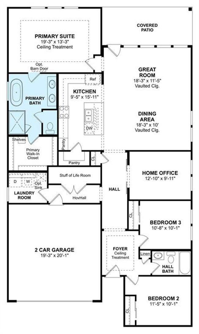 The Boise floor plan by K. Hovnanian Homes. 1st Floor shown. *Prices, plans, dimensions, features, specifications, materials, and availability of homes or communities are subject to change without notice or obligation. | Image 5