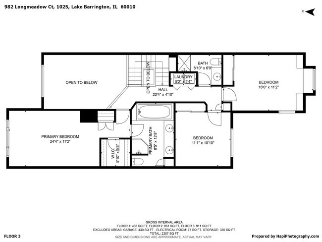 1025 - 982 Longmeadow Ct, Townhouse with 3 bedrooms, 4 bathrooms and 2 parking in Lake Barrington IL | Image 58