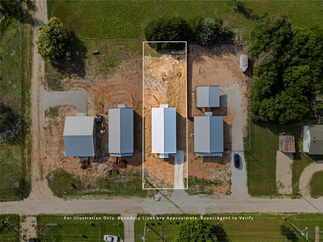 Aerial view of property and surrounding area featuring property parcel outlined | Image 34