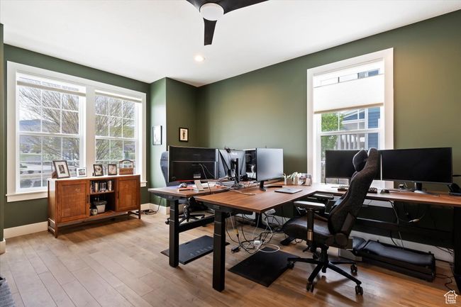 Office with baseboards, wood finished floors, and recessed lighting | Image 21