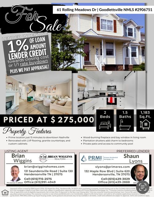 61 Rolling Meadows Dr, Goodlettsville, TN, 37072-4119 | Card Image