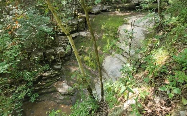 Summer view of the water fall at the mid point of the water fall which would be close to the top of this property. The water fall originates on the adjoining farm property. | Image 4