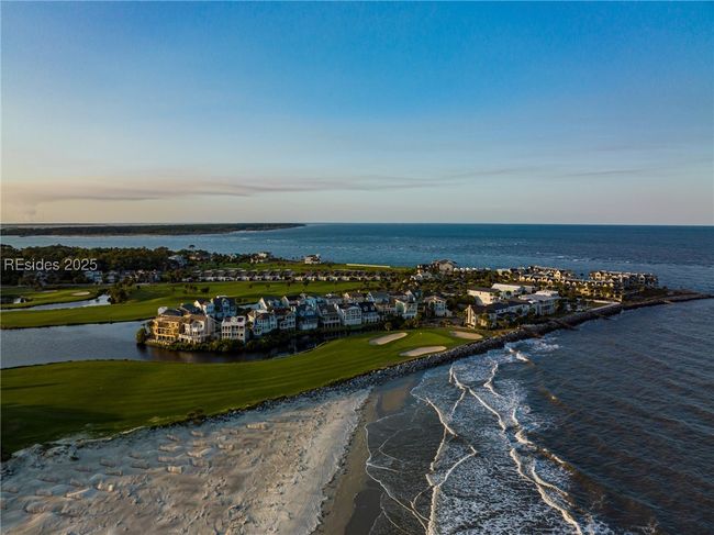 Drone view of beach and resort community of Fripp Island, Beaches of Fripp Island includes approx 3.5 miles of white sand beaches wi | Image 73