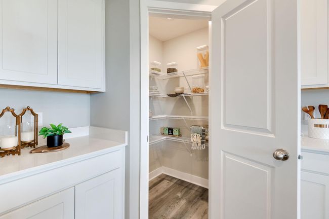 Check out this amazing corner pantry which is perfect storage for food or small appliances. Previously built model home, finishes, selections, and colors to vary from future built home. | Image 10