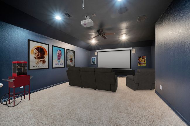 Carpeted cinema room. | Image 21