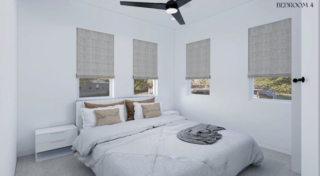 Carpeted bedroom featuring baseboards and a ceiling fan | Image 11